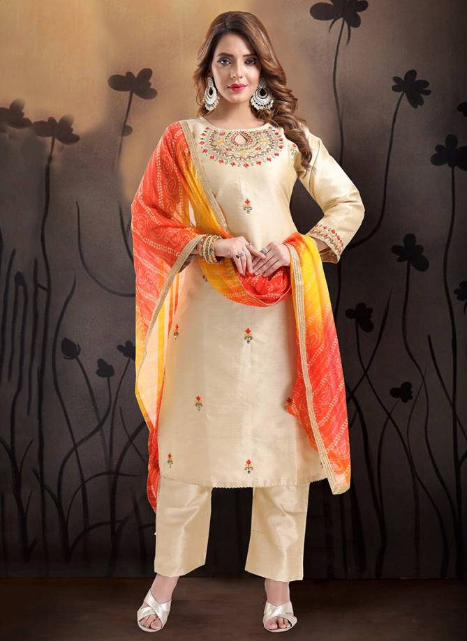 N F CHURIDAR 023 Stylish Casual Wear Designer Silk Worked Readymade Salwar Suit Collection